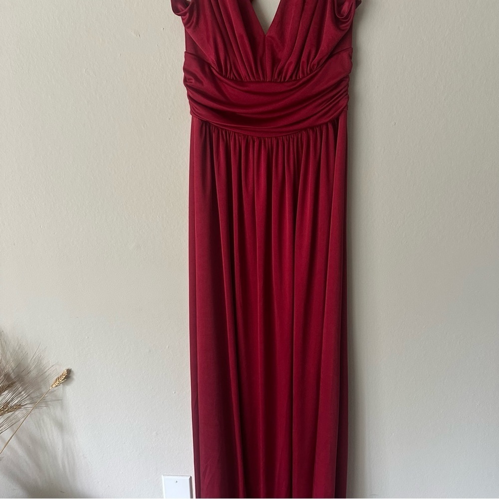 Express Wedding Formal Holiday Party Maxi Gown Dress in Burgundy Red Small NWT - Picture 5 of 12